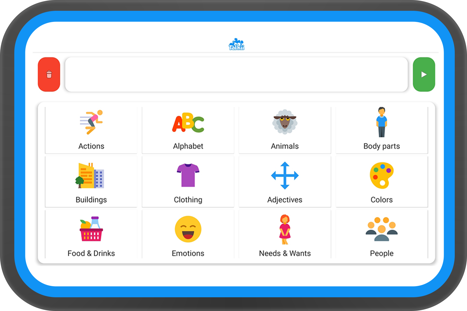 Talkii Tab Organize your Categories